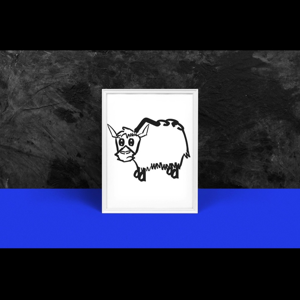 Yak Typography Print Photo